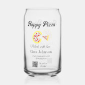 Pizza restaurant cafe pizzeria scan QR code order  ガラス缶 (裏面)