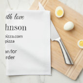 Pizza restaurant cafe pizzeria scan QR code order  キッチンタオル (四つ折り)