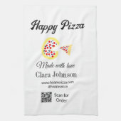 Pizza restaurant cafe pizzeria scan QR code order  キッチンタオル (縦)