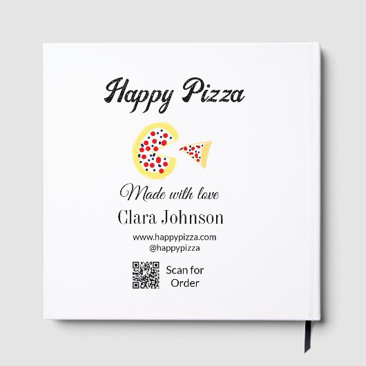 Pizza restaurant cafe pizzeria scan QR code order  ゲストブック (裏面)