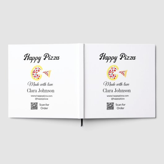 Pizza restaurant cafe pizzeria scan QR code order  ゲストブック (全面)