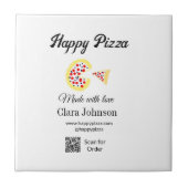 Pizza restaurant cafe pizzeria scan QR code order  タイル (正面)