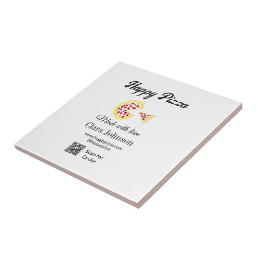 Pizza restaurant cafe pizzeria scan QR code order  タイル (側面)