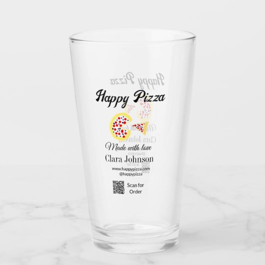 Pizza restaurant cafe pizzeria scan QR code order  タンブラーグラス (正面)