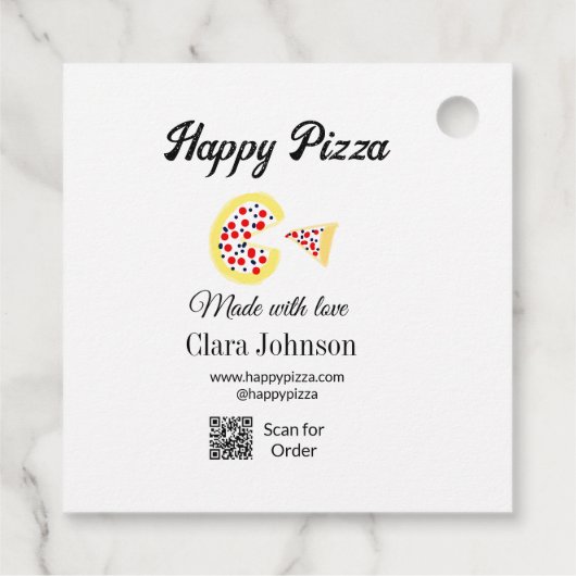 Pizza restaurant cafe pizzeria scan QR code order  フェイバータグ (裏面)