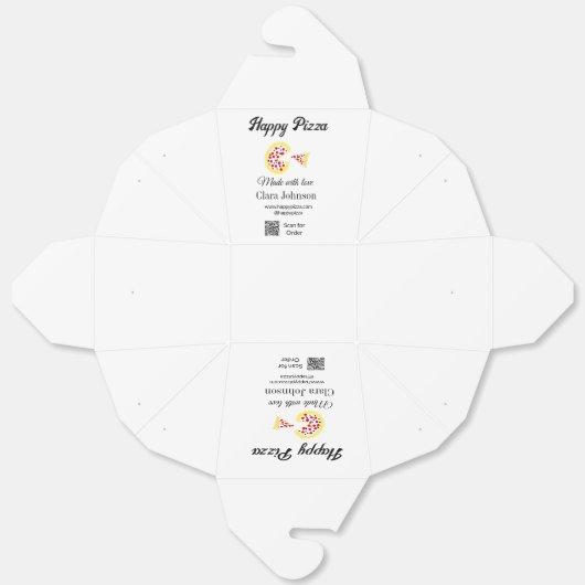 Pizza restaurant cafe pizzeria scan QR code order  フェイバーボックス (見開き)