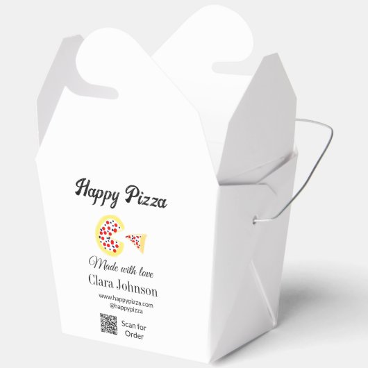 Pizza restaurant cafe pizzeria scan QR code order  フェイバーボックス (見開き)