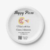 Pizza restaurant cafe pizzeria scan QR code order  ペーパープレート (正面)