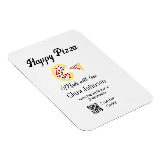 Pizza restaurant cafe pizzeria scan QR code order  マグネット (右側)
