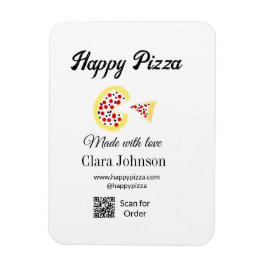 Pizza restaurant cafe pizzeria scan QR code order  マグネット