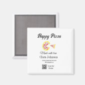 Pizza restaurant cafe pizzeria scan QR code order  マグネット (正面/裏面)