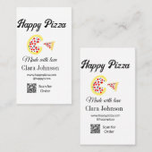 Pizza restaurant cafe pizzeria scan QR code order  名刺 (正面/裏面)