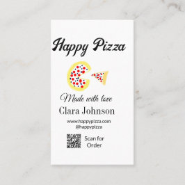 Pizza restaurant cafe pizzeria scan QR code order  名刺