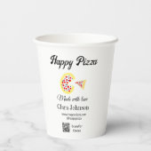 Pizza restaurant cafe pizzeria scan QR code order  紙コップ (裏面)