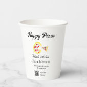 Pizza restaurant cafe pizzeria scan QR code order  紙コップ (正面)