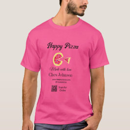 Pizza restaurant cafe pizzeria scan QR code order  Tシャツ