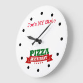 Pizza Restaurant Theme Wall Clock ラージ壁時計 (傾斜)