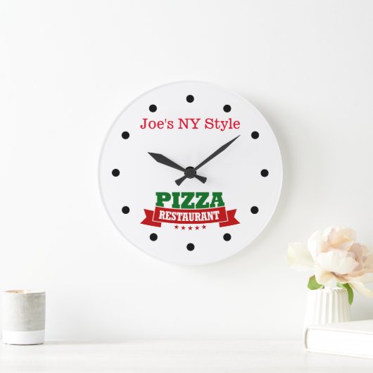 Pizza Restaurant Theme Wall Clock ラージ壁時計 (ホーム)