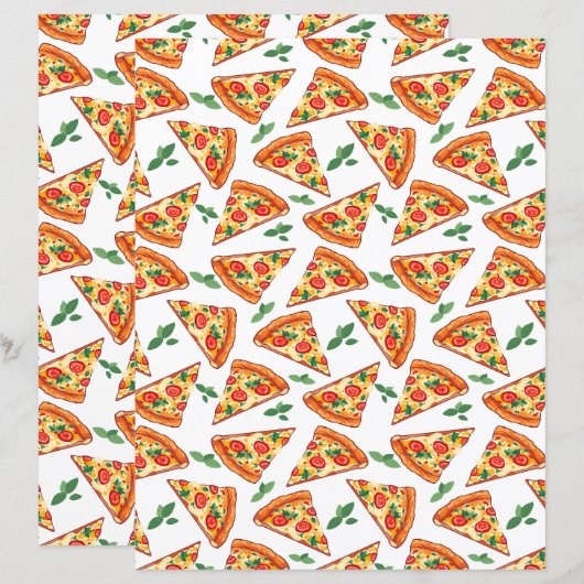 Pizza Scrapbook Paper (正面/裏面)