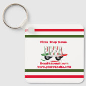 Pizza service,red green ,personalized    キーホルダー (正面)