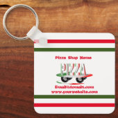 Pizza service,red green ,personalized    キーホルダー (正面)