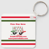 Pizza service,red green ,personalized    キーホルダー (裏面)
