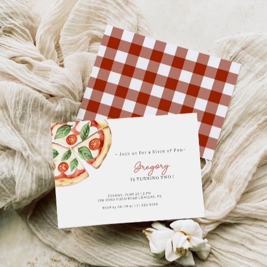 Pizza Slice of Fun Birthday Invitation 招待状