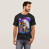 Pizza Sloth Pug Hamster In Space Galaxy Funny Tシャツ (正面フル)