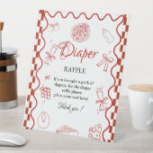 Pizza Special Deliv Diaper raffle baby shower sign 台座サイン (インサイチュ)