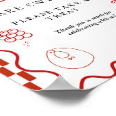 Pizza special delivery baby shower Favor sign ポスター (角)