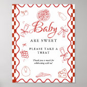 Pizza special delivery baby shower Favor sign ポスター (正面)