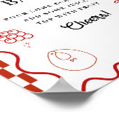 Pizza special delivery  baby shower Favor sign ポスター (角)