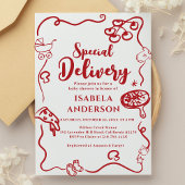 Pizza,special Delivery Baby Shower Invitation 招待状
