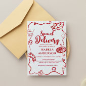 Pizza,special Delivery Baby Shower Invitation 招待状
