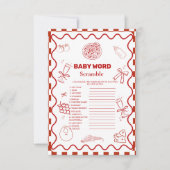 Pizza Special  word scramble baby shower game card 招待状 (正面)