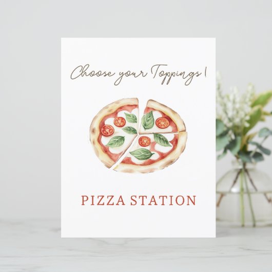Pizza Station Custom Table Sign (スタンド正面)