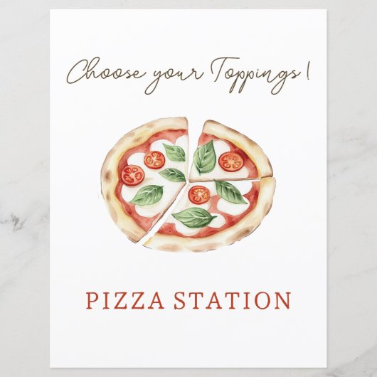 Pizza Station Custom Table Sign (正面)