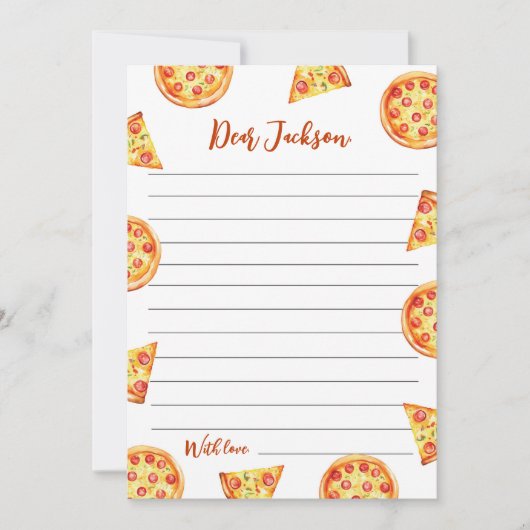 Pizza Time Capsuleモダン Noteメッセージカード サンキューカード (正面)