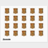 Pizza Time Funny Sticker – Eat Pizza & Destroy Piz スクエアシール (シート)