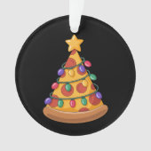 Pizza Tree Christmas Lights Pizza Lover Family  オーナメント (正面)