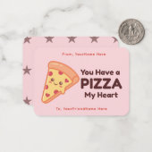 Pizza Valentine Classroom Note Card ノートカード (正面/裏面インサイチュ)