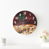 Pizza Wall Clock – Hot Fresh Pizza Kitchen Home De ラージ壁時計 (ホーム)