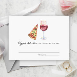 Pizza & Wine Bridal shower Date night ideas エンクロージャーカード