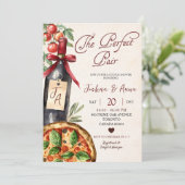 Pizza Wine Perfect Pair Bridal Shower 招待状 (スタンド正面)