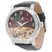 Pizza Wrist Watch – Hot Fresh Pizza Fun Timepiece 腕時計 (アングル)