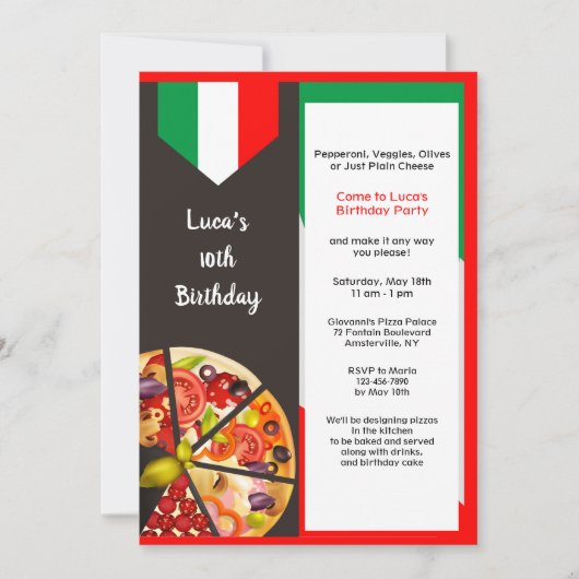 Pizza Your Wayへの招待 招待状 (正面)