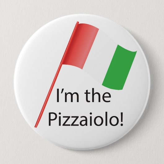 Pizzaioloの円形のバッジ 缶バッジ (正面)