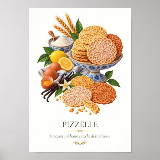 Pizzelle – Vintage Italian Dessert ポスター (正面)