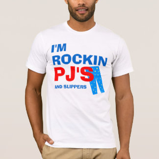 PJおよびスリッパのティー Tシャツ