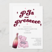 PJとProsecco Pajamasバチェロレッテ 招待状 (正面/裏面)